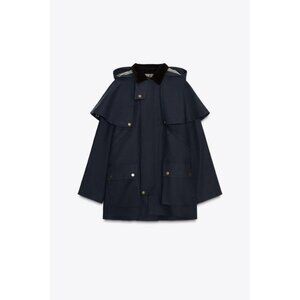 ZARA HOODED CONTRAST LAPEL TRENCH COAT ZW COLLECTION